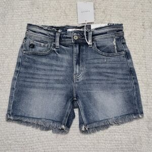 KanCan High Waisted Distressed Jean Shorts Frayed Hem Size Medium NWT